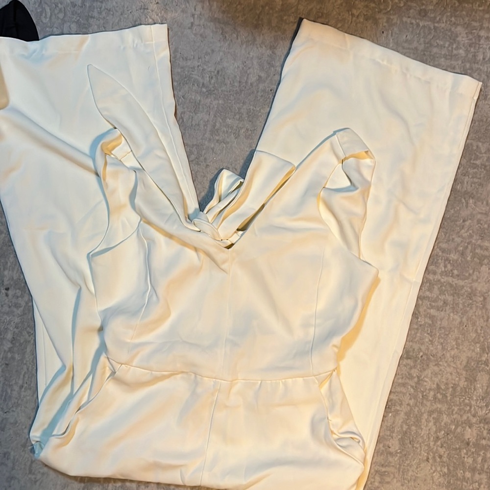 Women’s straight leg jumpsuit - OFF WHITE IN COLOR